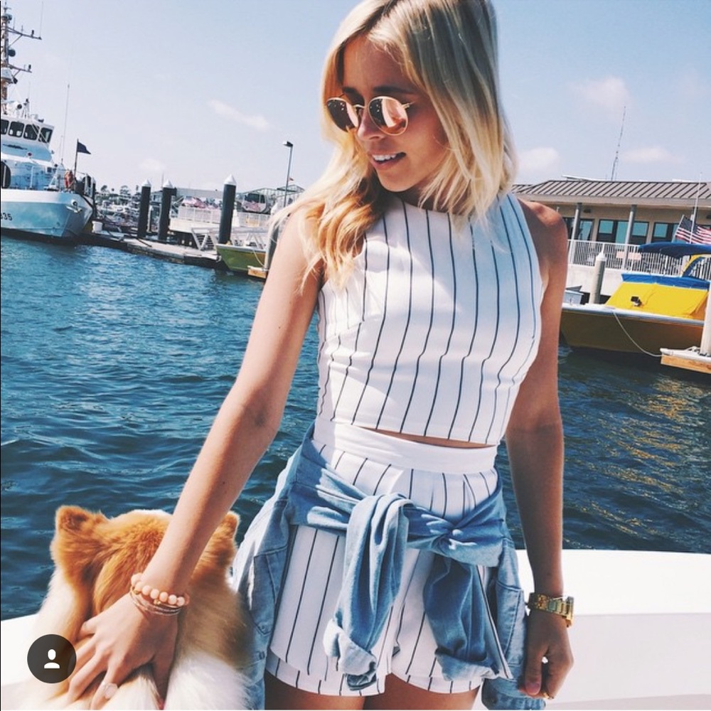 Esther Boutique (AU) Striped Top and Short Set